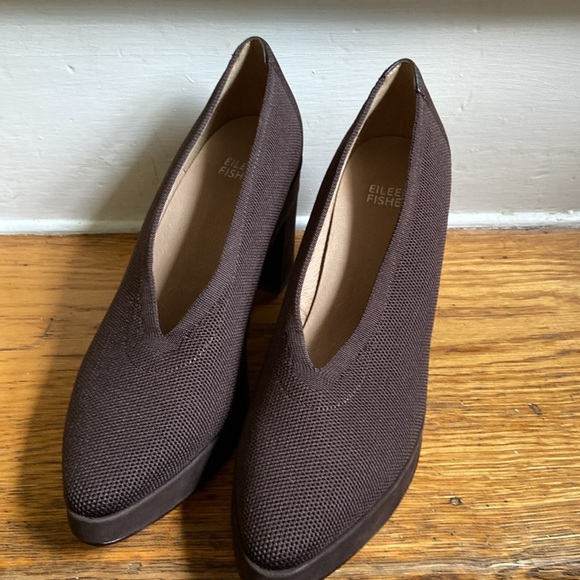 Eileen Fisher Signy Brown Knit Pumps 7 1/2Medium - Picture 3 of 10